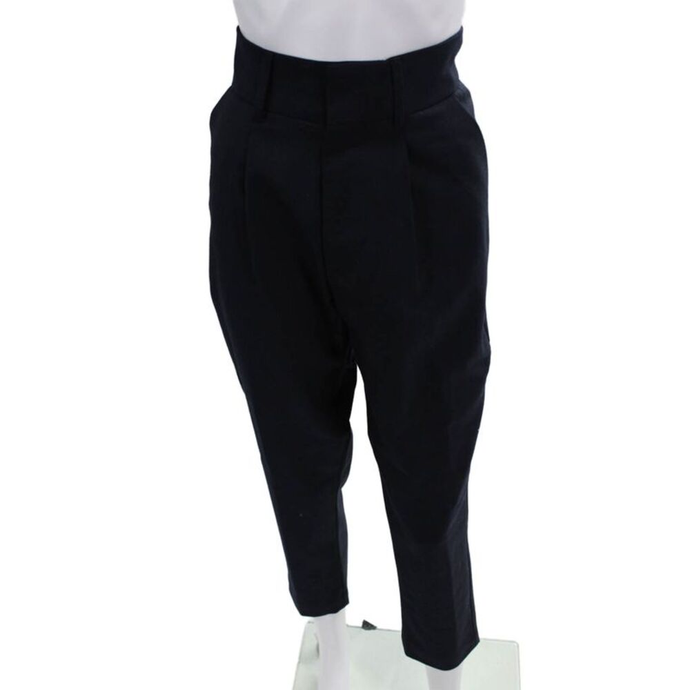Sibel Saral Womens Zipper Fly High Rise Straight Leg Pants Navy Wool Size XS